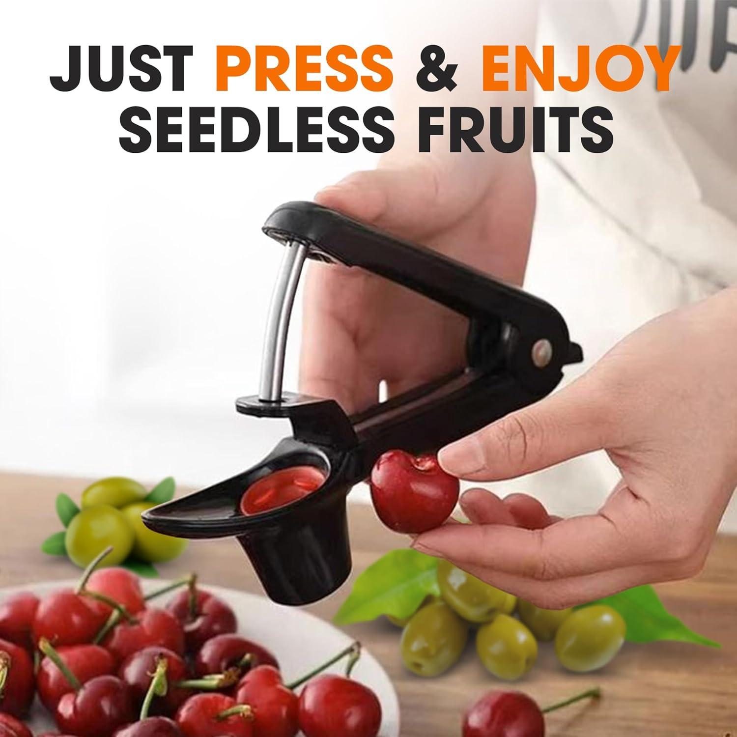 Deshuesador de Acero Inoxidable Colección Cheer - Herramienta 2 en 1 para Cereza y Aceituna