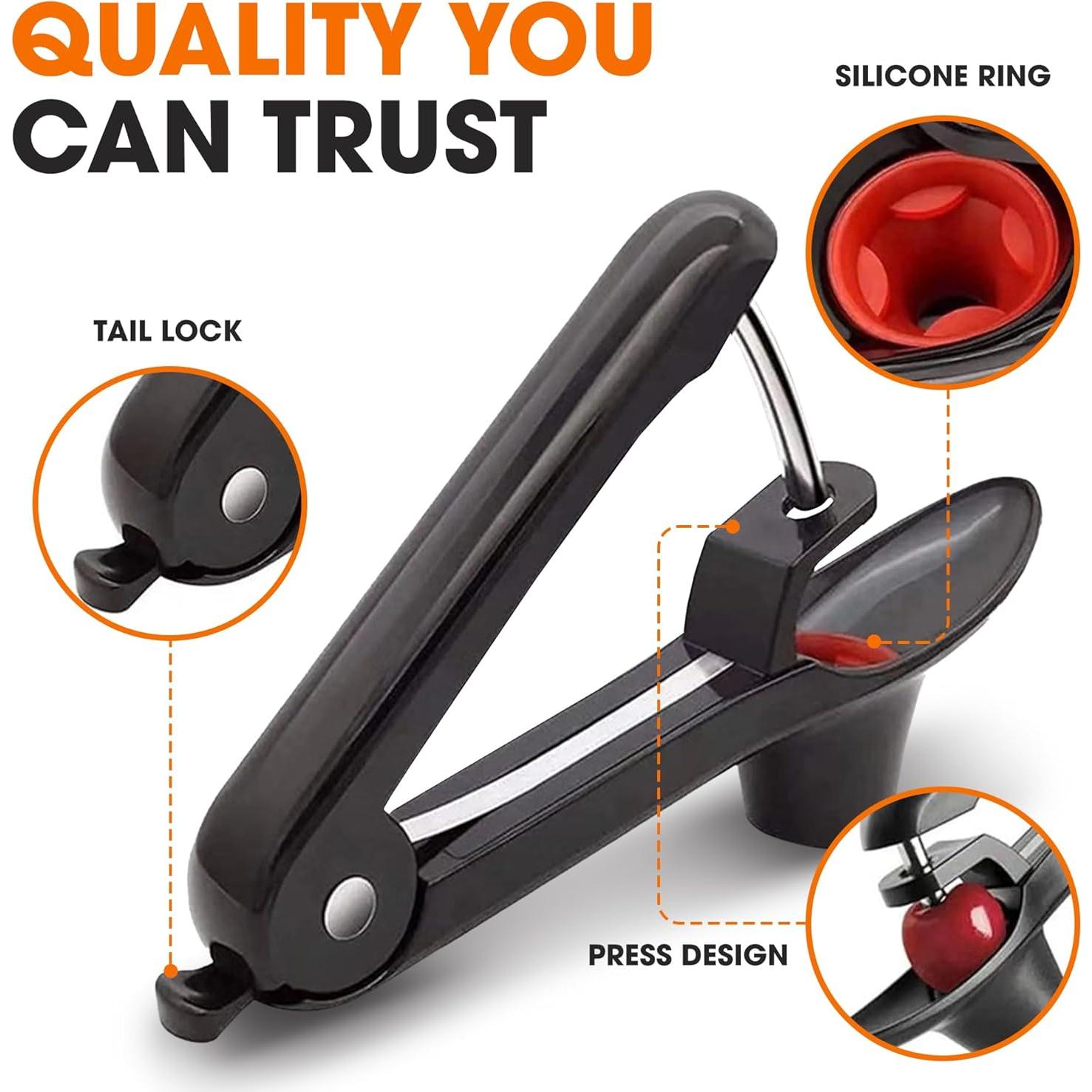 Deshuesador de Acero Inoxidable Colección Cheer - Herramienta 2 en 1 para Cereza y Aceituna