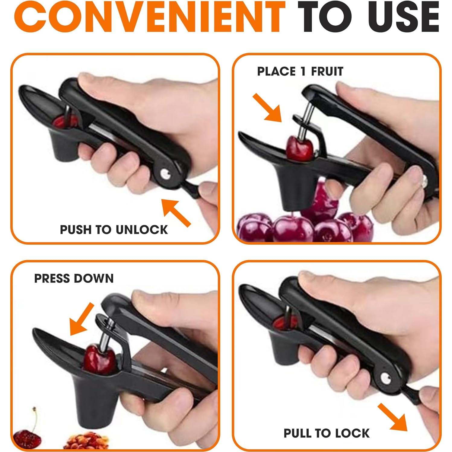 Deshuesador de Acero Inoxidable Colección Cheer - Herramienta 2 en 1 para Cereza y Aceituna