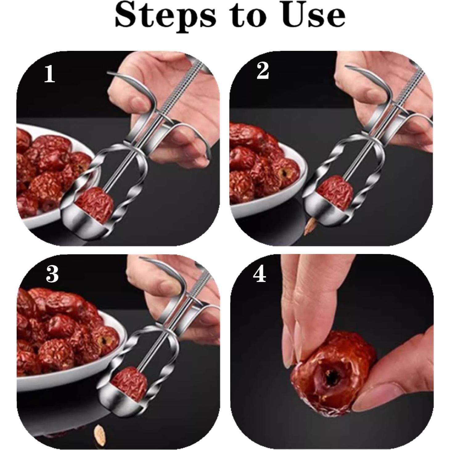 Deshuesador de Dátil Rojo Mezfrguo Acero Inoxidable 15.6 cm