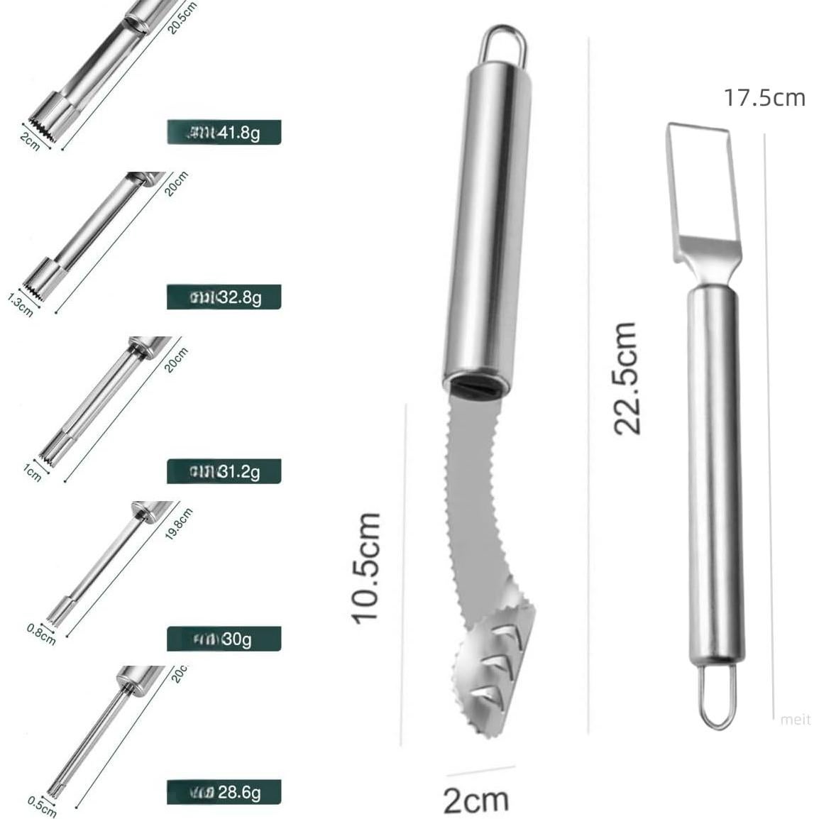 Juego de Herramientas de Acero Inoxidable para Desinfectar Frutas y Verduras - KKpxafl