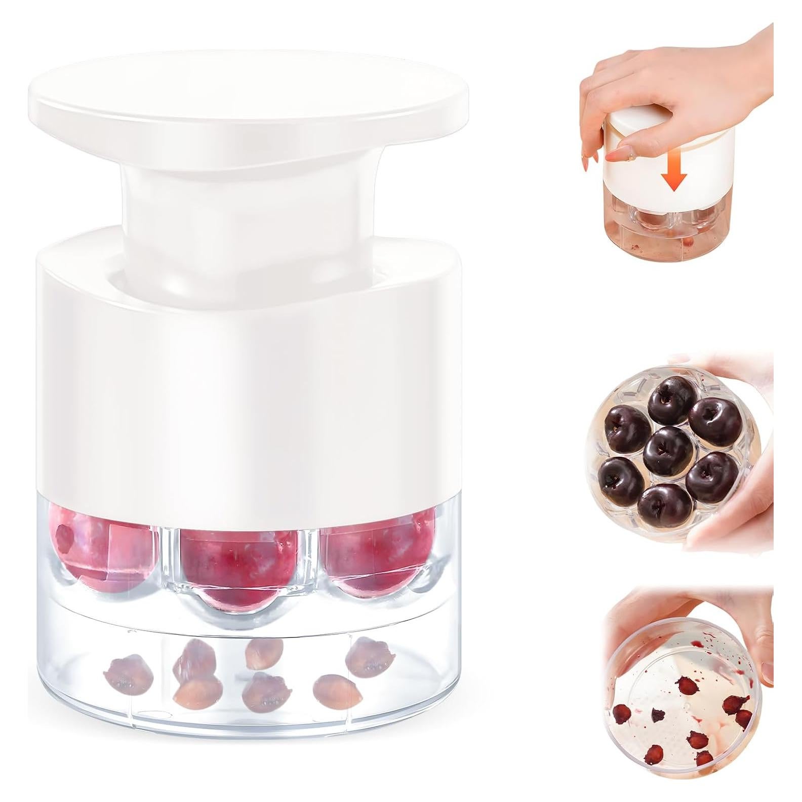 Deshuesador de Cereza Blanco YT-QH-22 con Bandeja 7 Agujeros