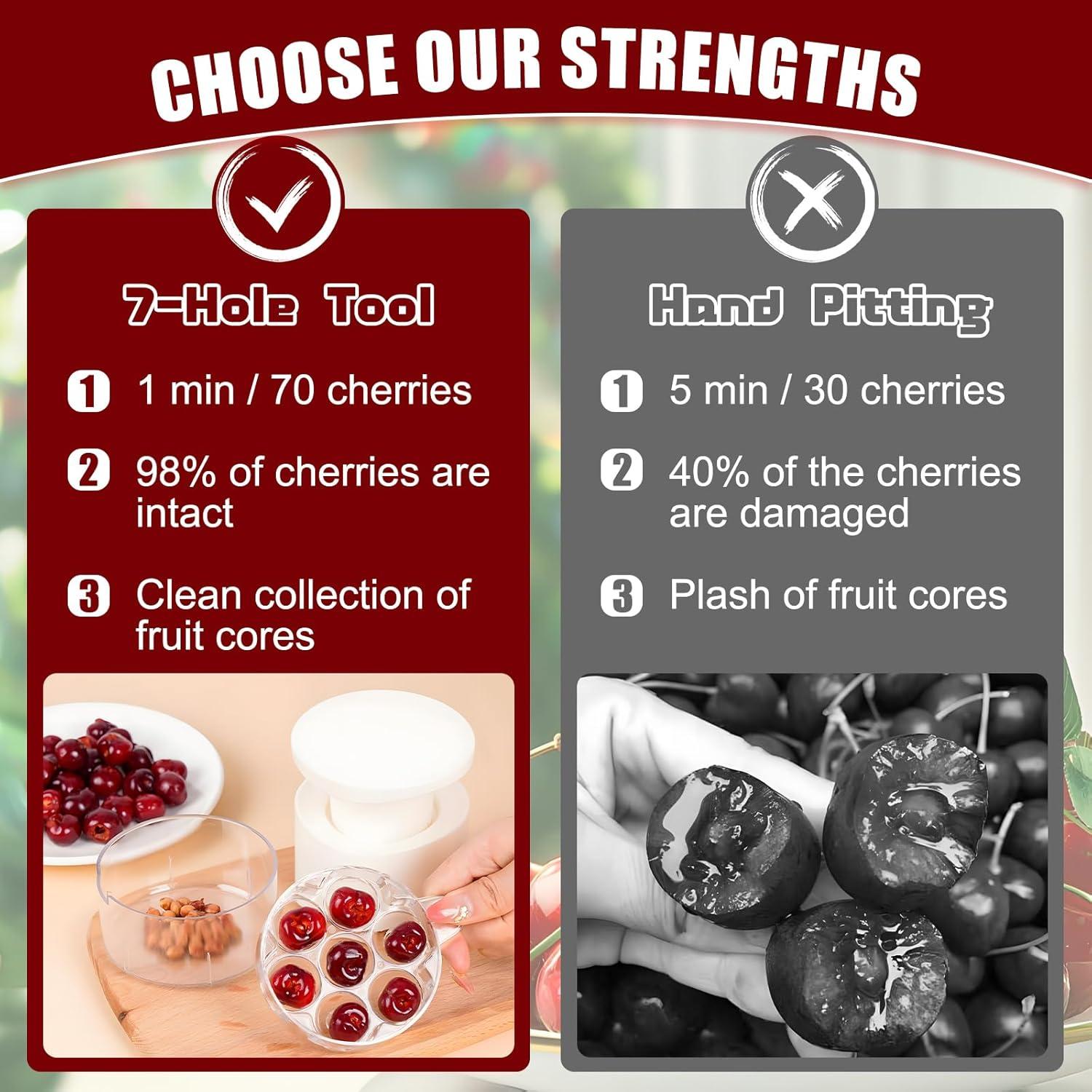 Deshuesador de Cereza Blanco YT-QH-22 con Bandeja 7 Agujeros