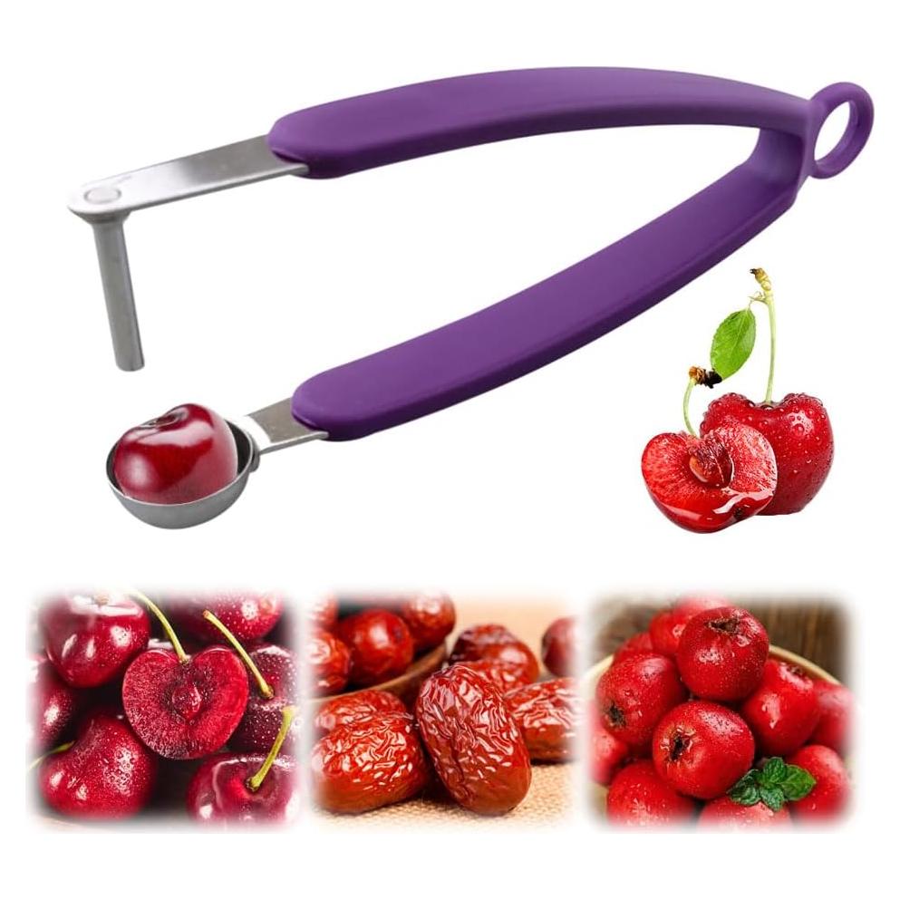 Cherry Pitter Cherry Pitter Tool,2024 Upgraded Cherry Core Pit Remover Cherry Pitter Tool Pit Remover for Making Cherry Jam Cherries,Cherry Pit Remover Corer Pitter Tool for Home Kitchen (Purple)