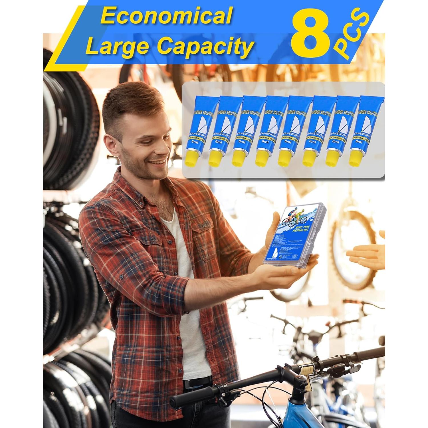 Kit de Reparación de Neumáticos BEANEWONE - 8 Parches y Pegamento
