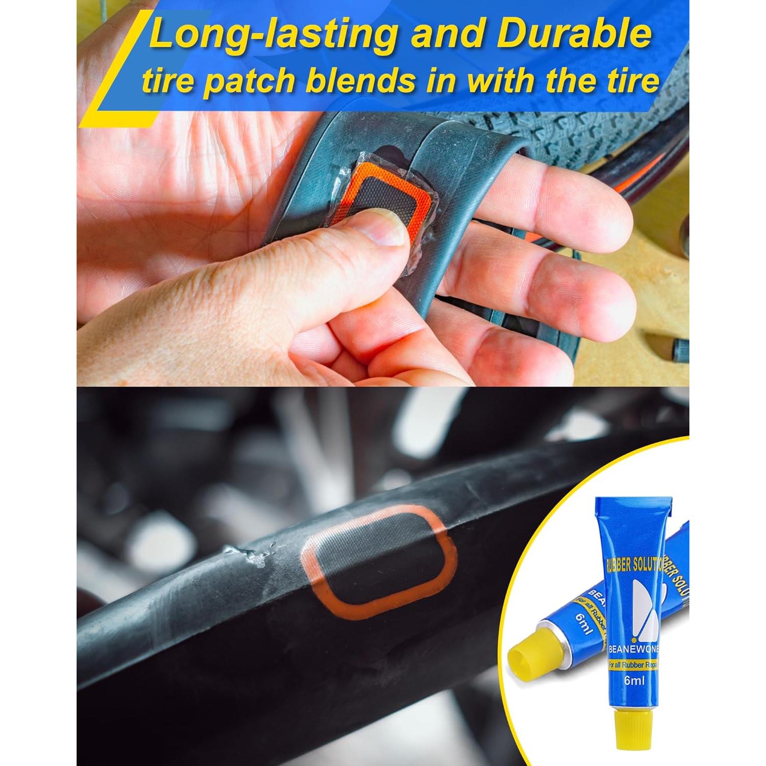 Kit de Reparación de Neumáticos BEANEWONE - 8 Parches y Pegamento