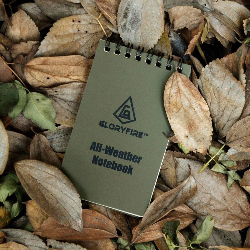 Cuaderno Impermeable Gloryfire Táctico 3x5" 5pcs para Todo Clima