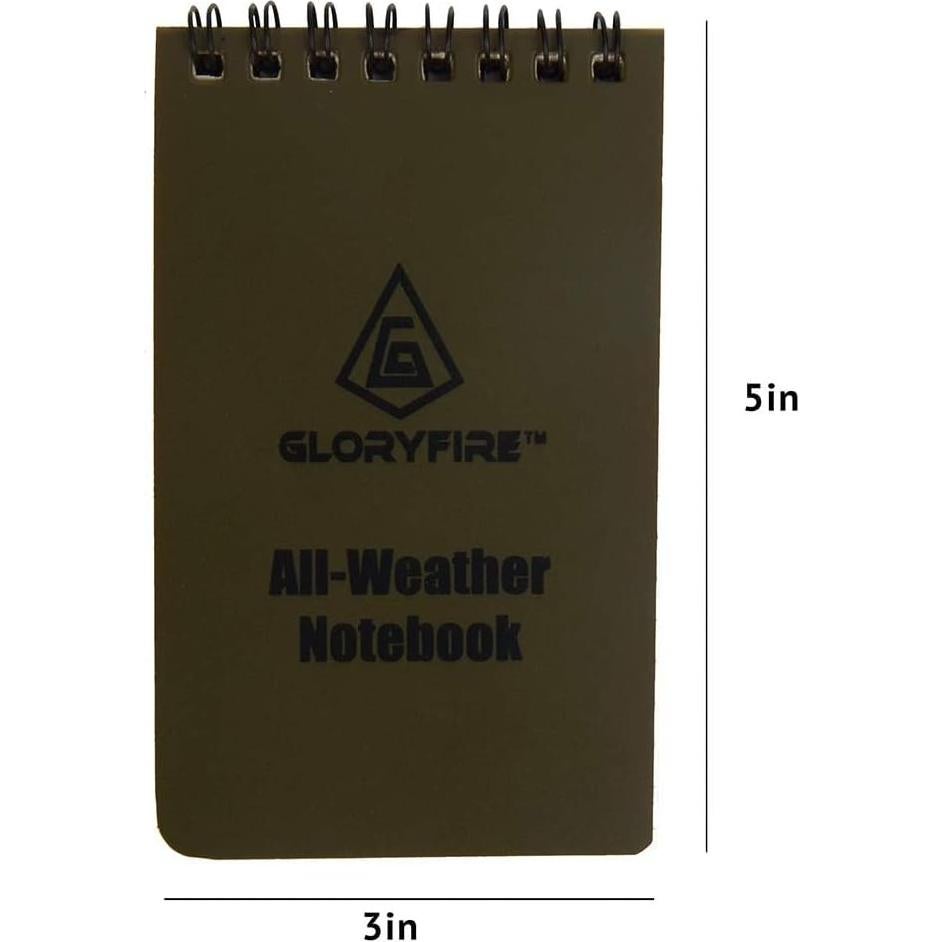 Cuaderno Impermeable Gloryfire Táctico 3x5" 5pcs para Todo Clima