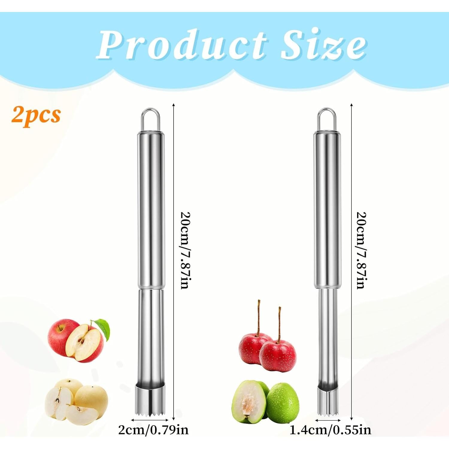 Juego de Removedores de Núcleo JIYIN Acero Inoxidable 2 PZS