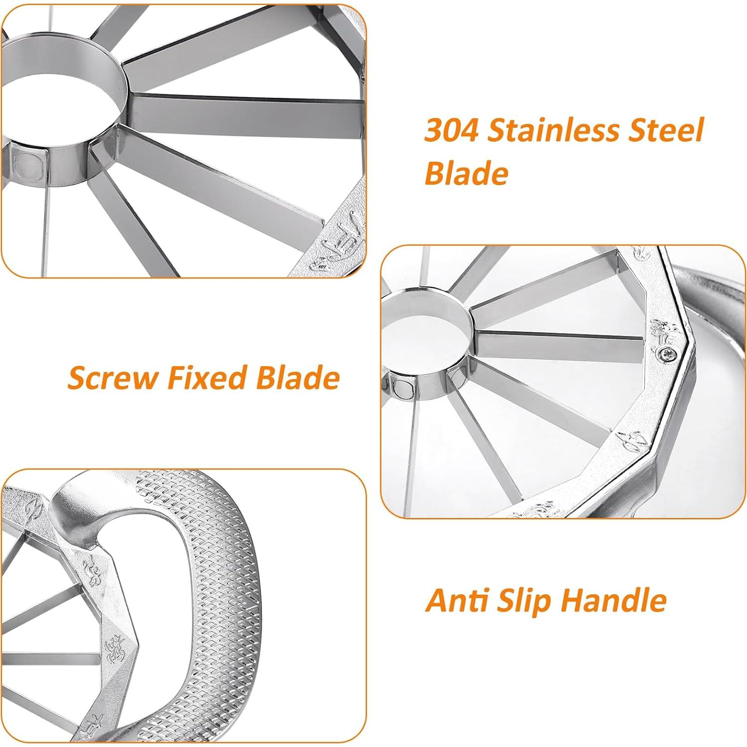 Cortador de Manzanas OIULO Acero Inoxidable 12 Cuchillas 10.16 cm