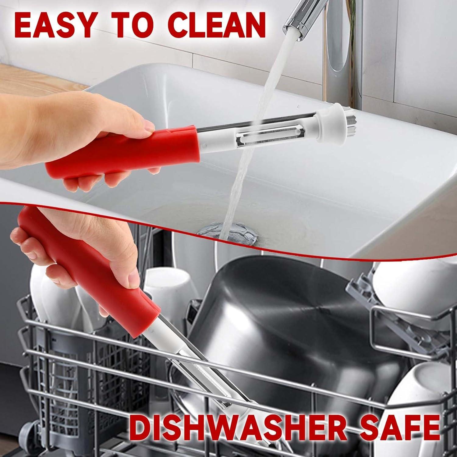 Descorazonador y pelador de manzanas 2 en 1 Acero Inoxidable Rojo