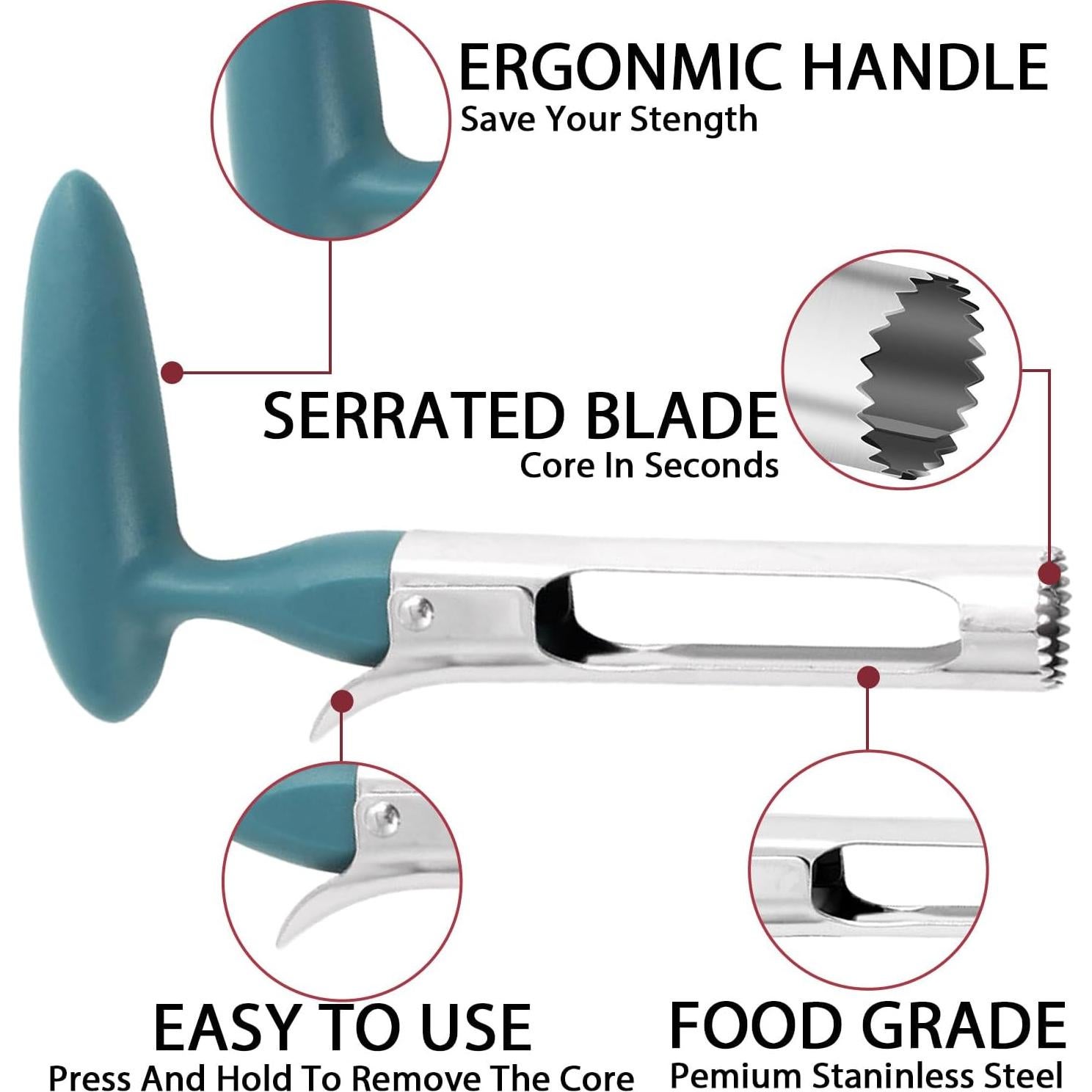 Descorazonador de Manzanas YANJINGSHE Verde, Acero Inoxidable, 18.8 cm