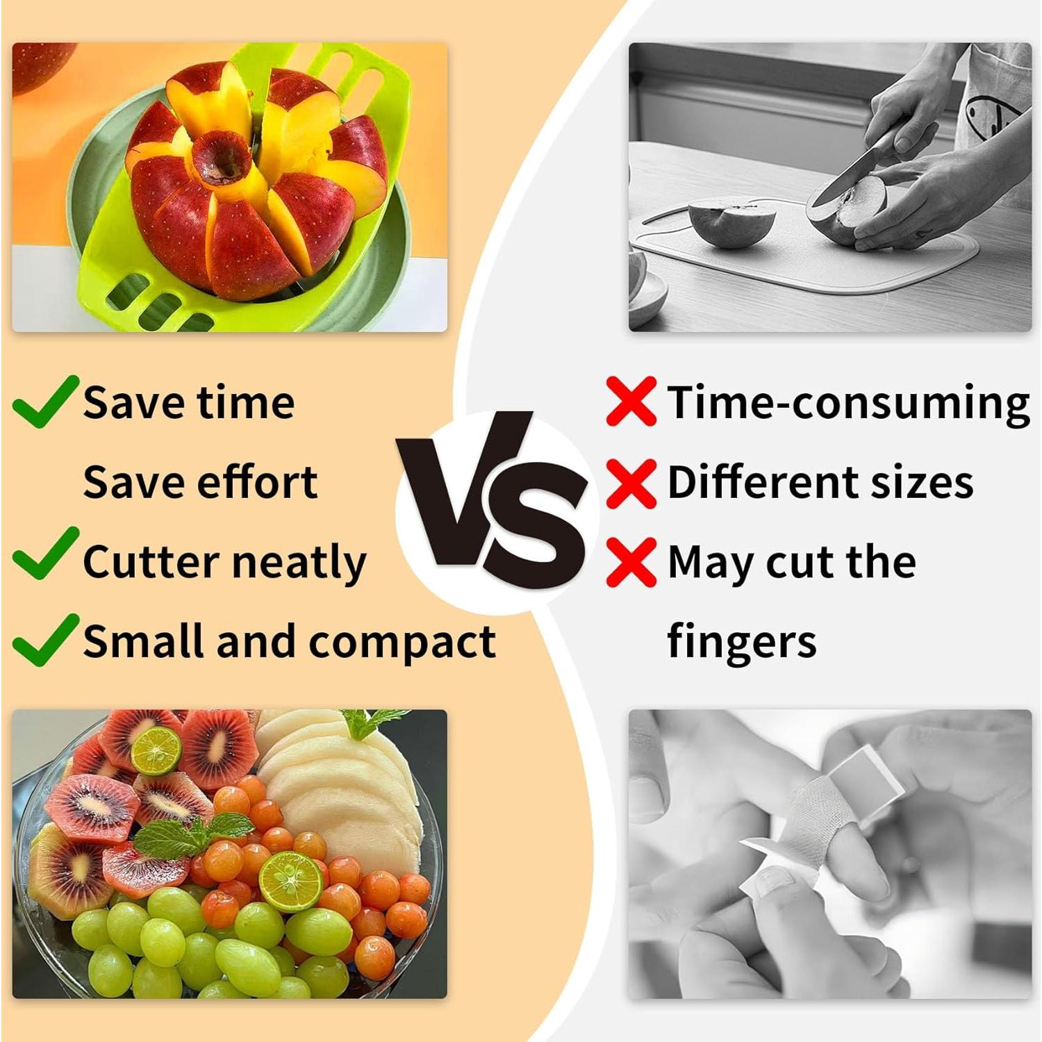 Cortador de Manzanas Qi de Acero Inoxidable Verde 18.1x10.6 cm