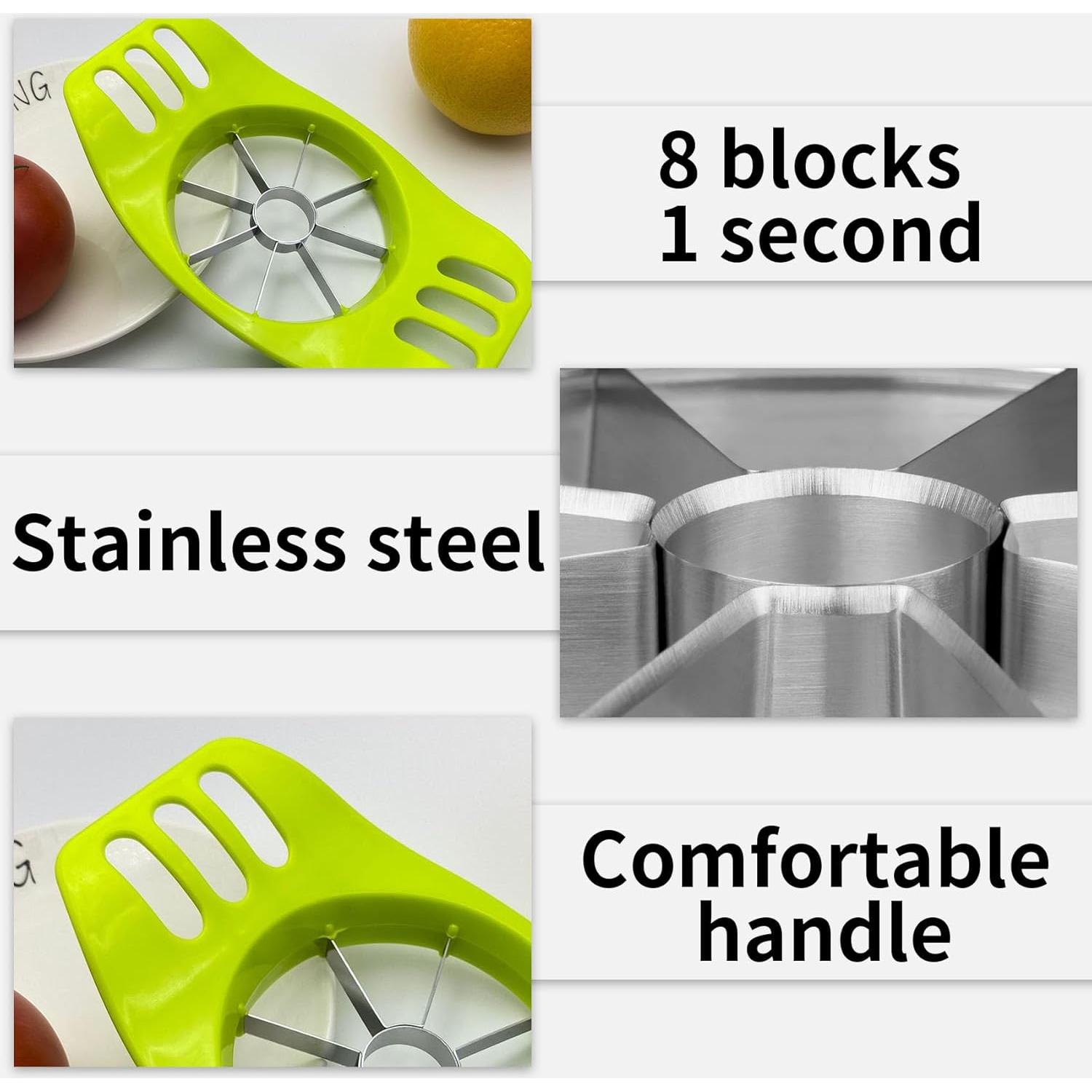 Cortador de Manzanas Qi de Acero Inoxidable Verde 18.1x10.6 cm