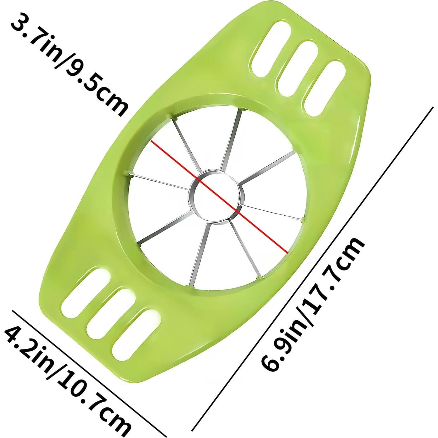Cortador de Manzanas Qi de Acero Inoxidable Verde 18.1x10.6 cm