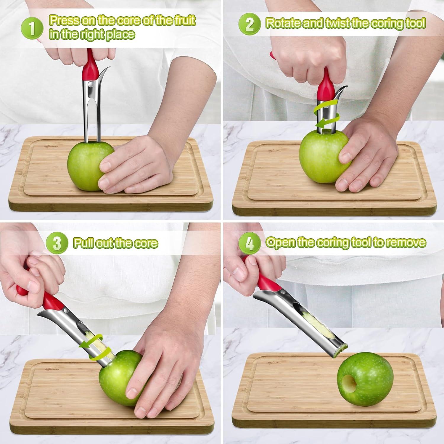 Extractor de Corazón de Manzana LIVSGNISTA Acero Inoxidable Rojo