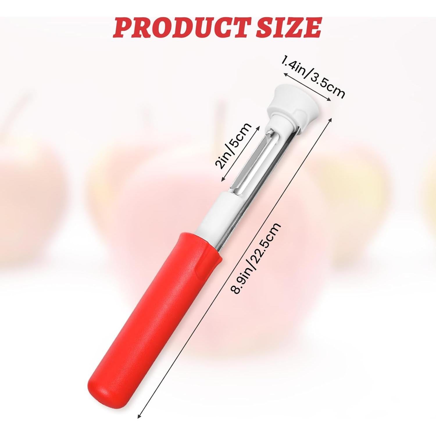 Descorazonador y Pelador de Manzana 2 en 1 Acero Inoxidable Rojo