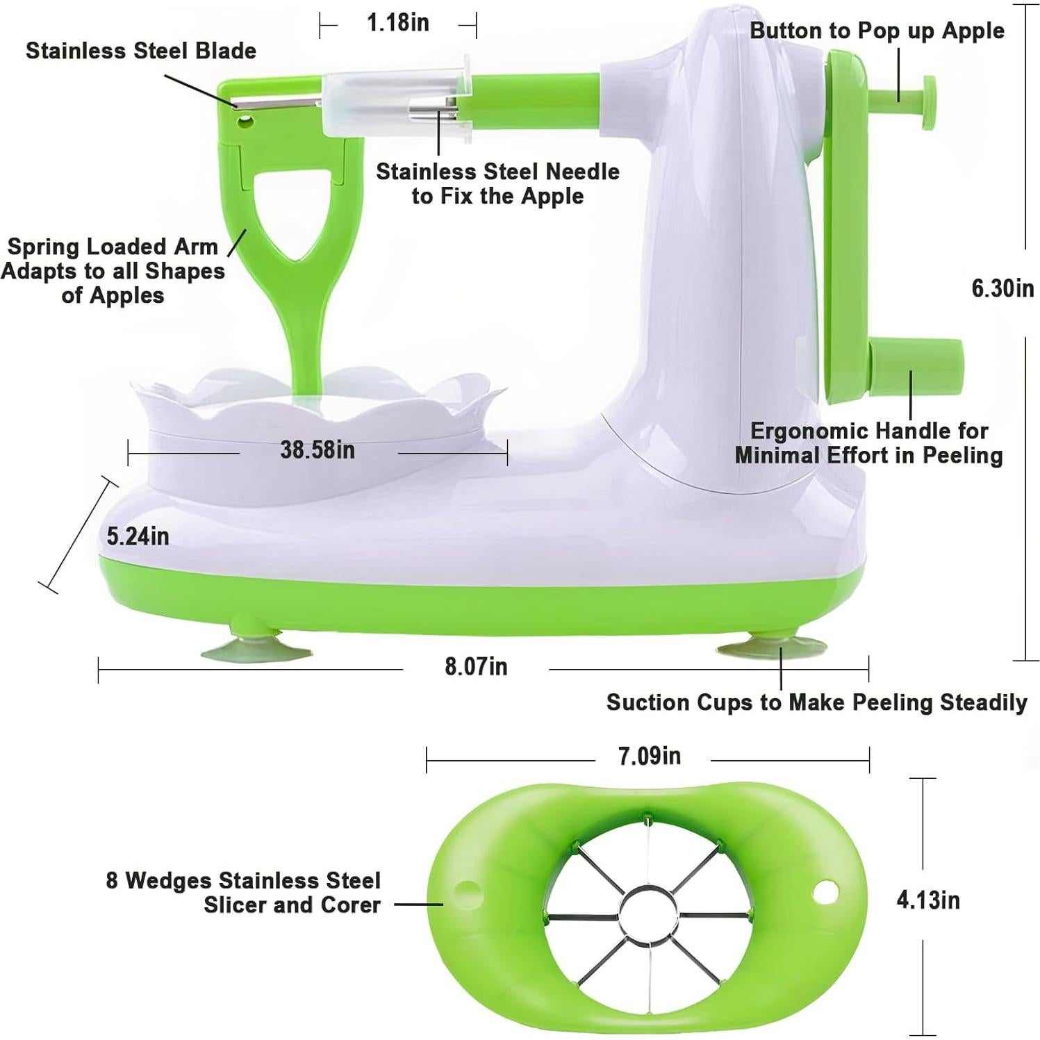 Pelador de Manzanas EZMO Ergonómico Acero Inoxidable 430g