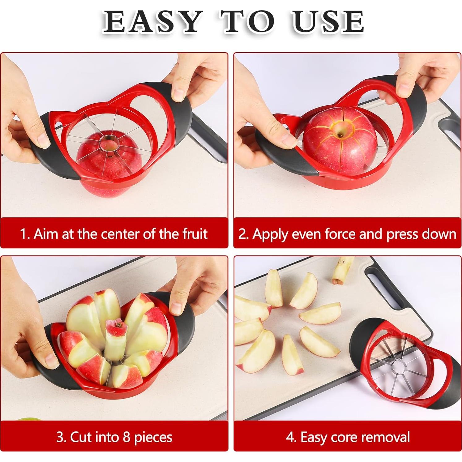 Cortador de Manzanas LIVSGNISTA 12 cm 8 Cuchillas Acero Inoxidable