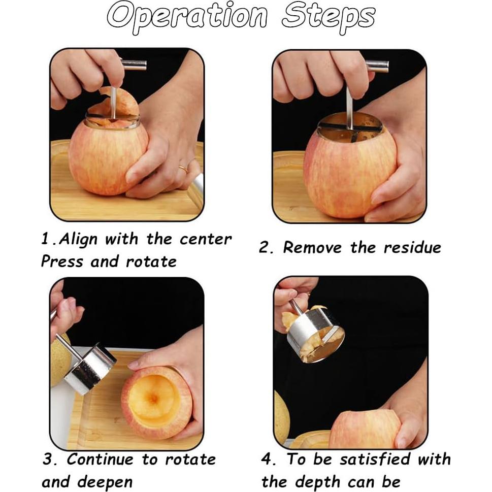 Juego de 2 Descorazonadores de Manzana Chislim Acero Inoxidable