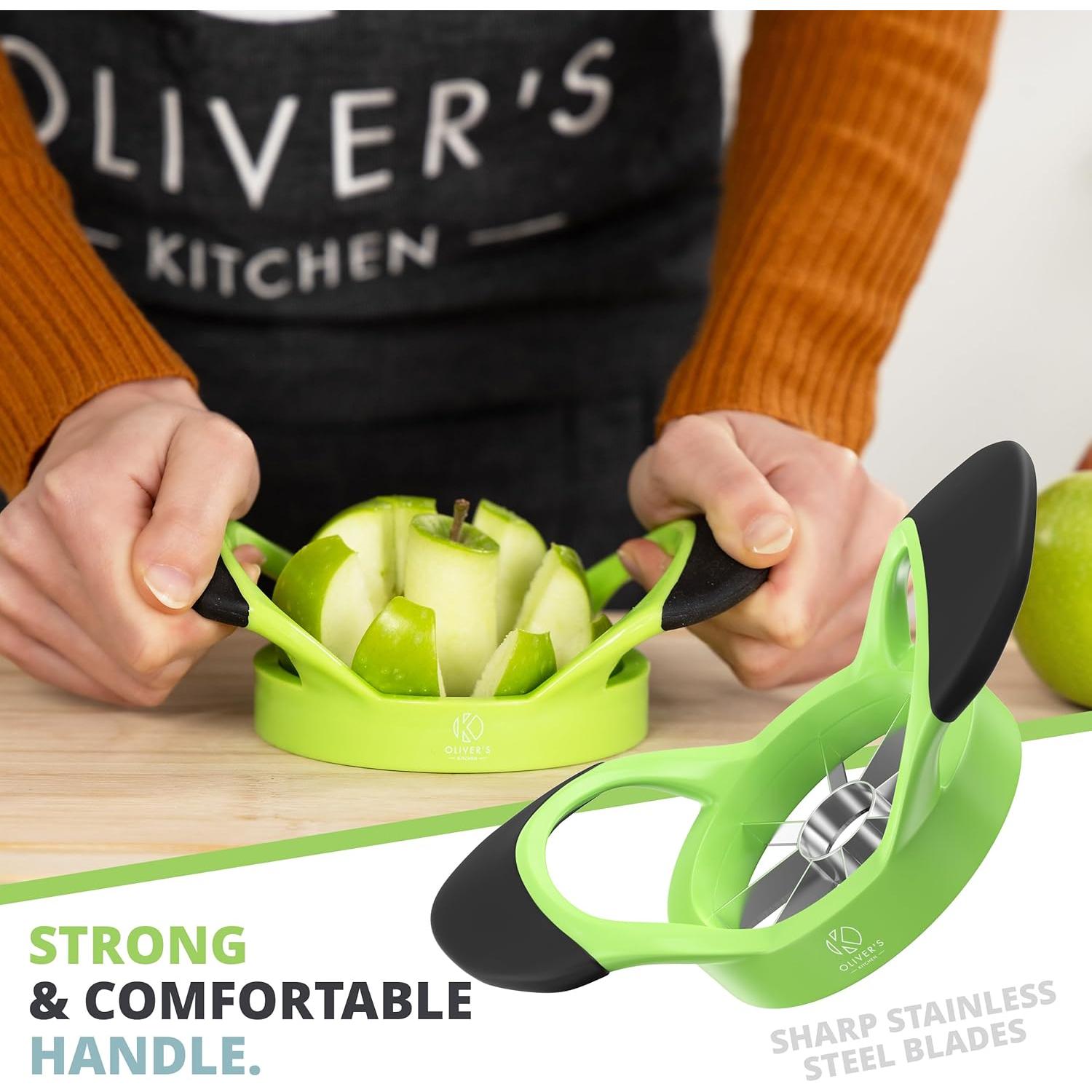 Cortador y Descorazonador de Manzanas Oliver's Kitchen Verde