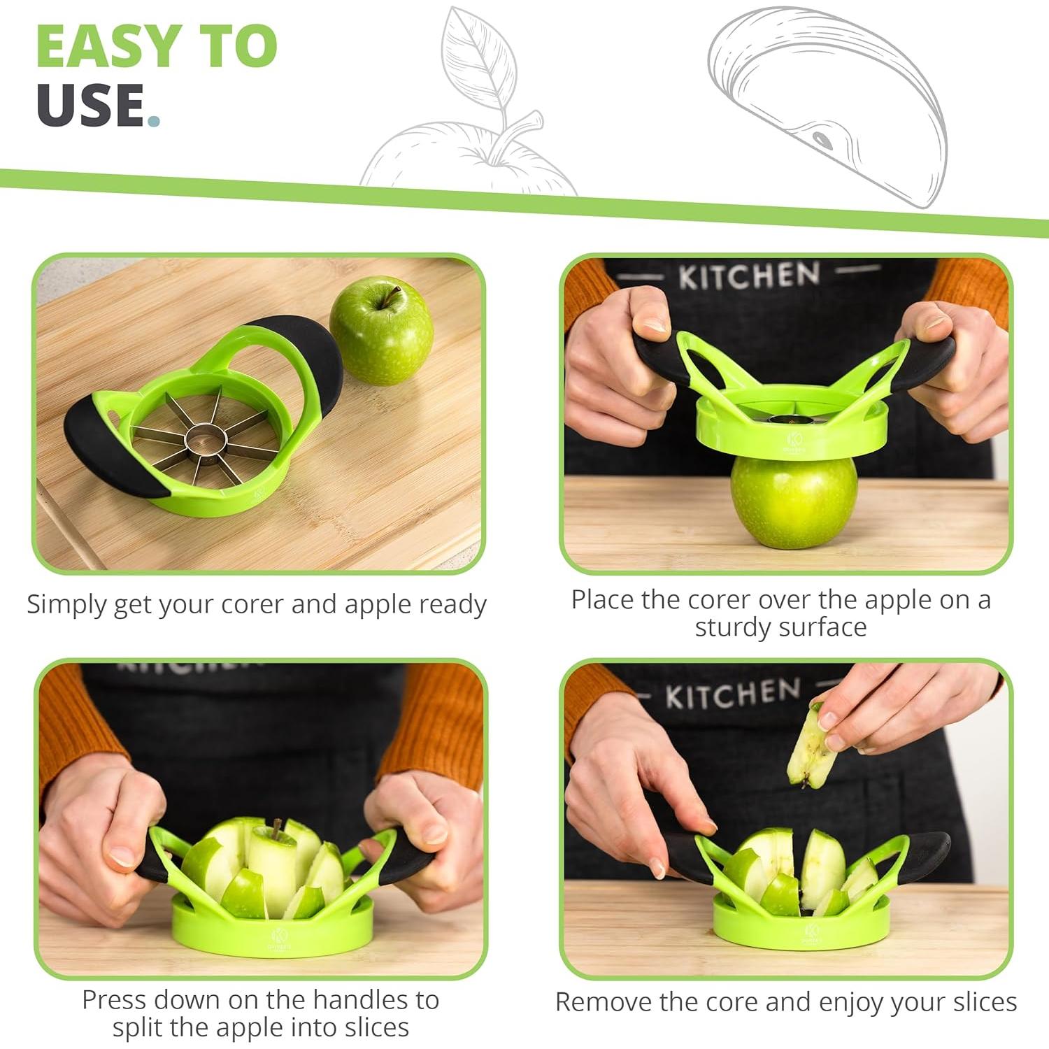 Cortador y Descorazonador de Manzanas Oliver's Kitchen Verde