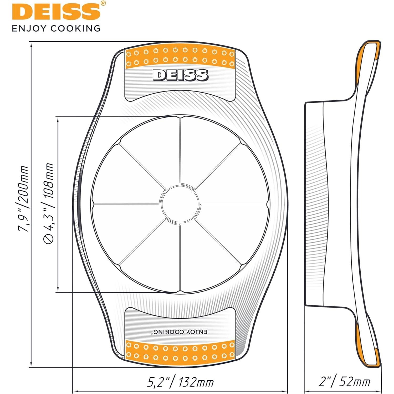 Cortador y Descorazonador de Manzanas Deiss Lux 10.8 cm Acero Inoxidable