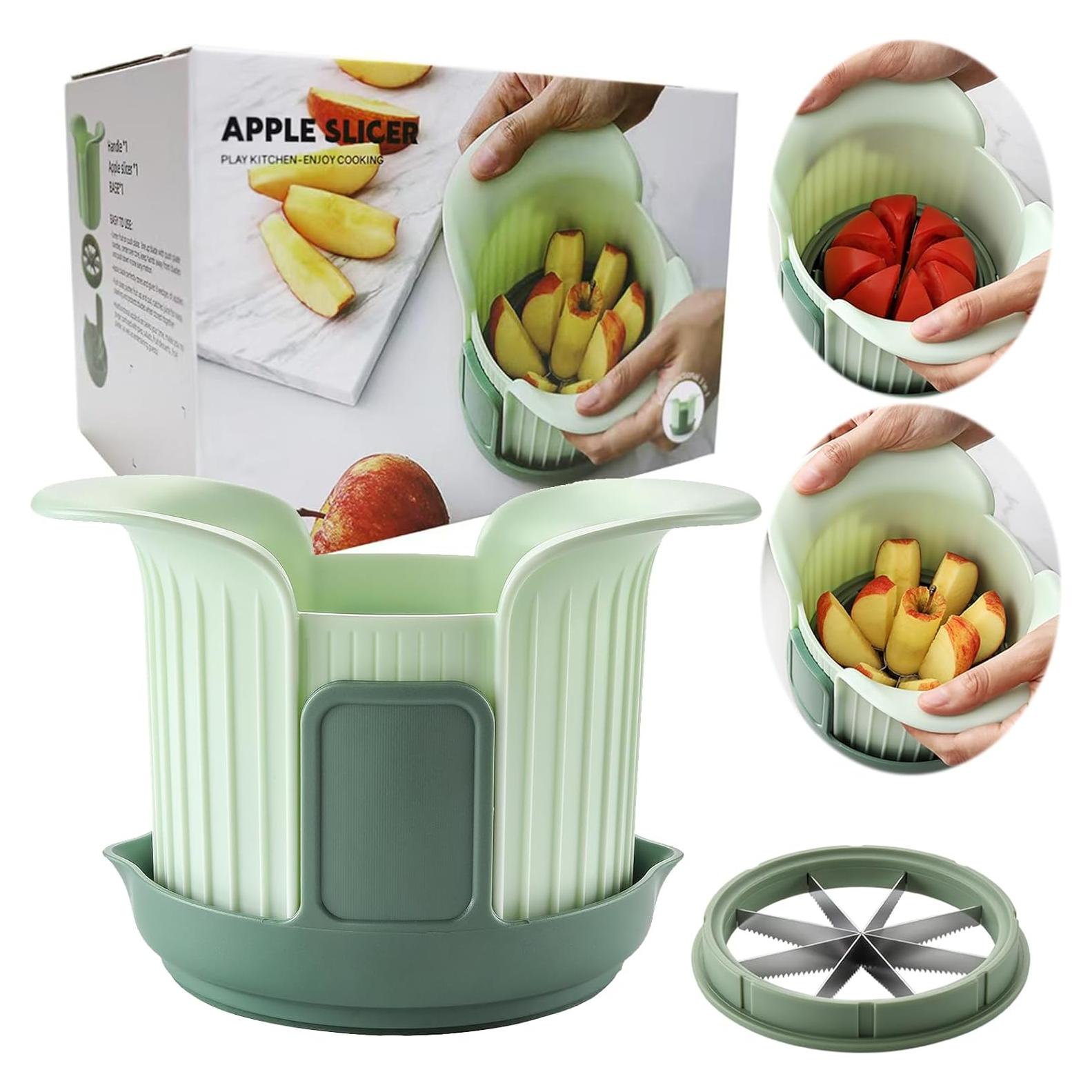 Cortador de Manzanas MULIRE 8 Rebanadas Acero Inoxidable Verde