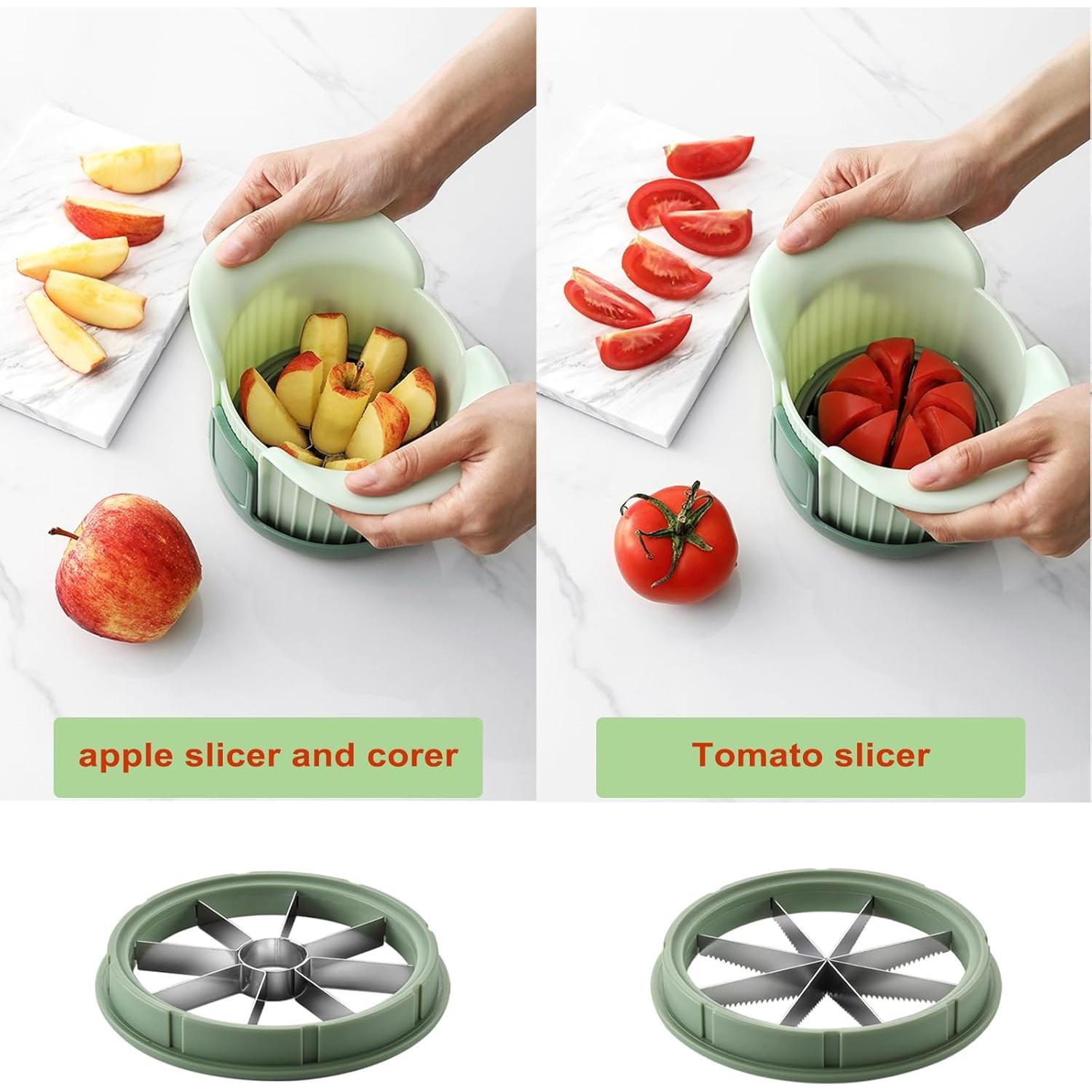 Cortador de Manzanas MULIRE 8 Rebanadas Acero Inoxidable Verde