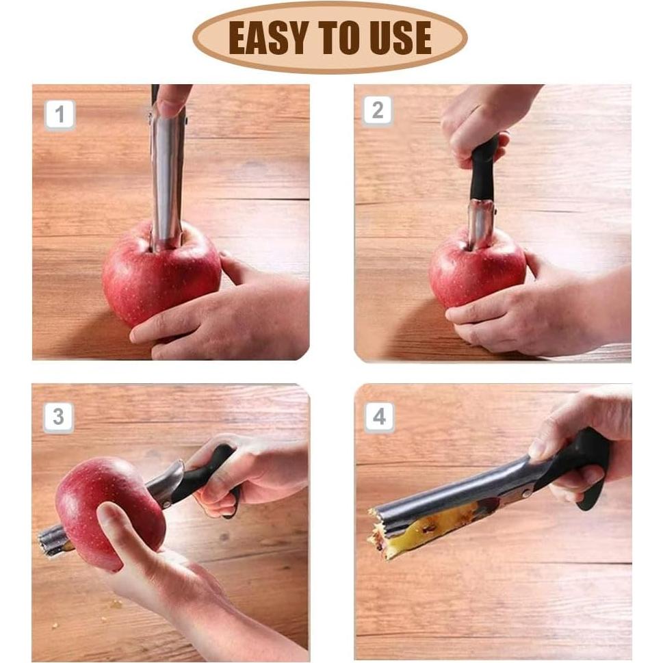 Deshuesador de Manzanas Iosjeude Acero Inoxidable Negro 17.78cm