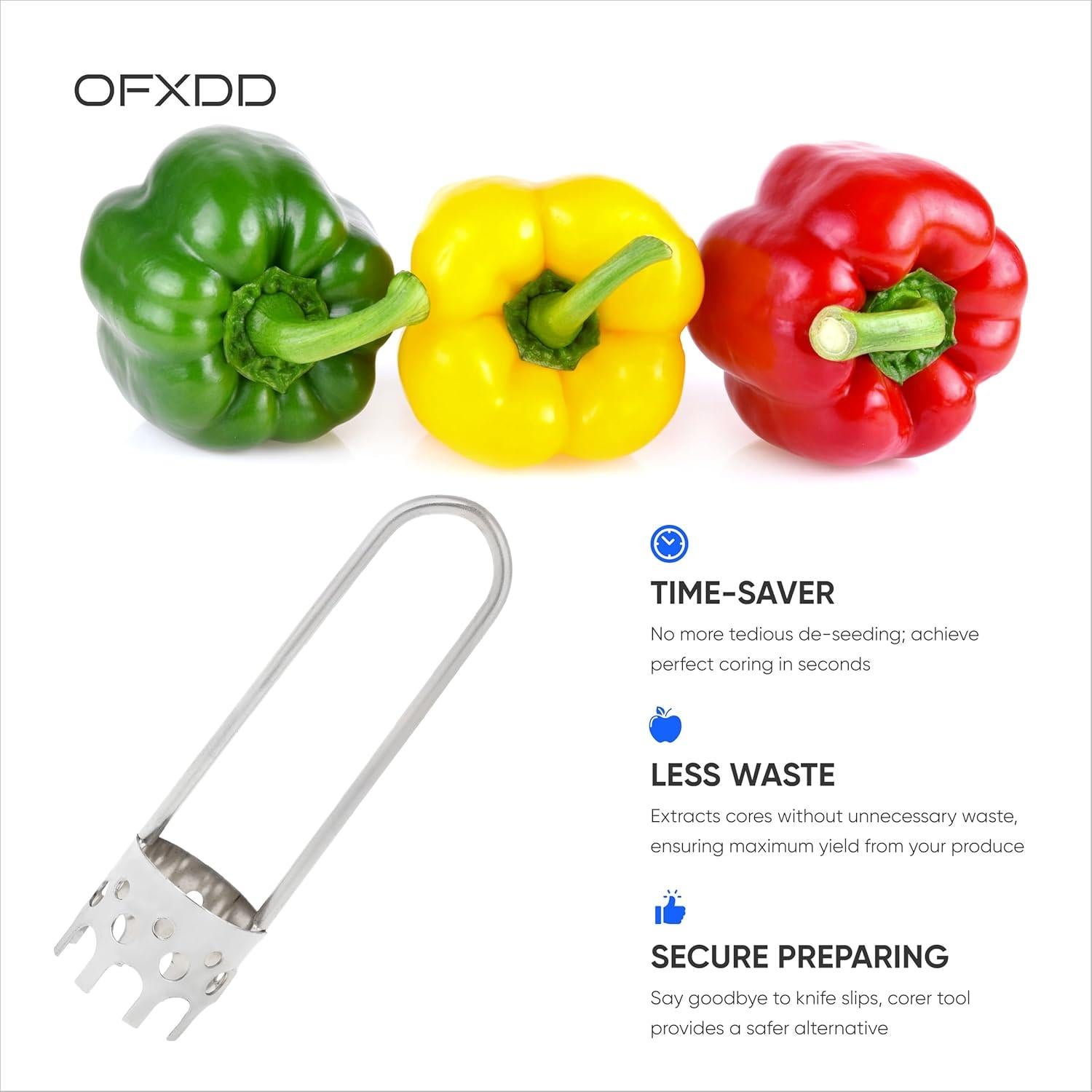 Removedor de Corazón de Frutas OFXDD - Acero Inoxidable - 3 Piezas