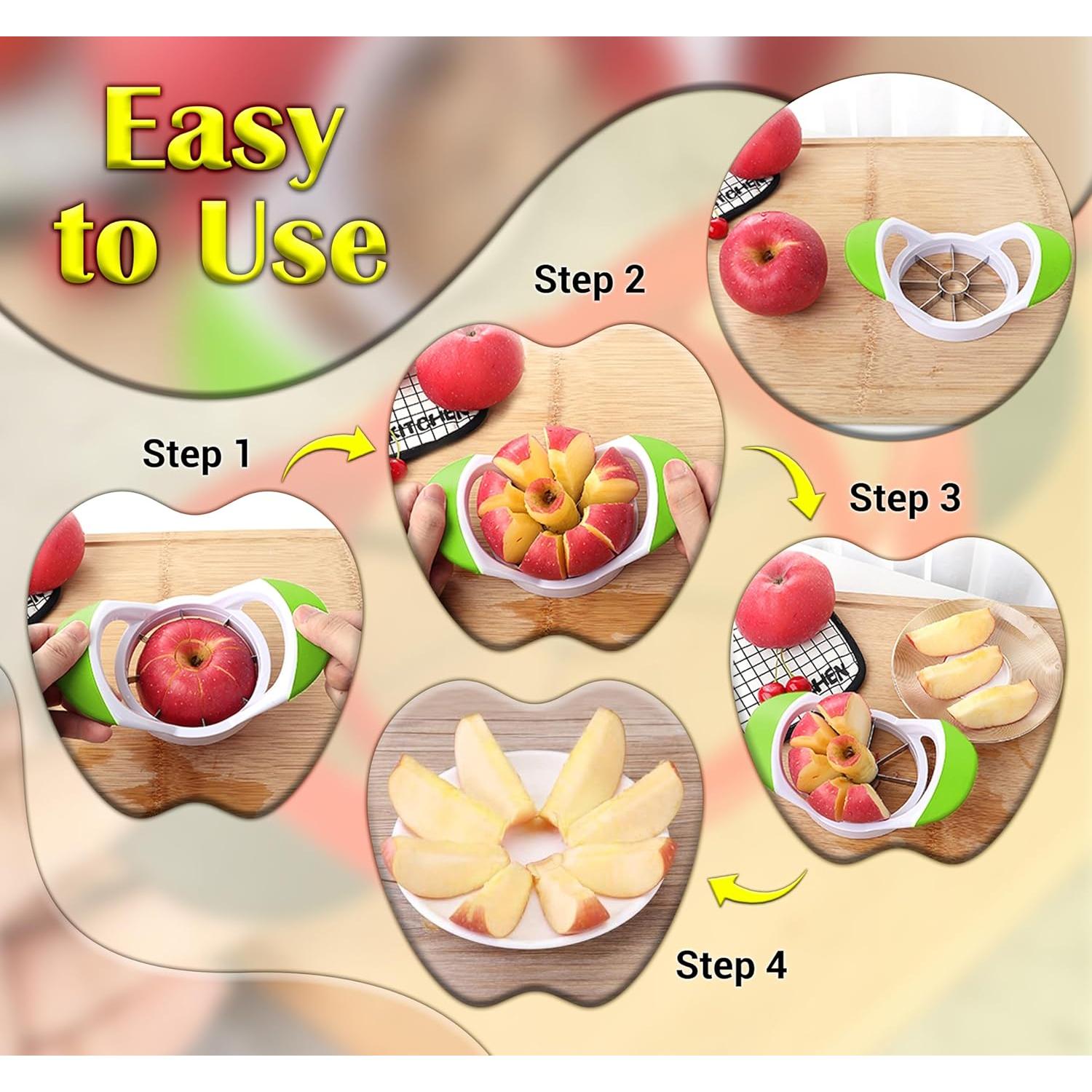 Cortador y Descorazonador de Manzanas ARSUK Verde 8 Cuchillas