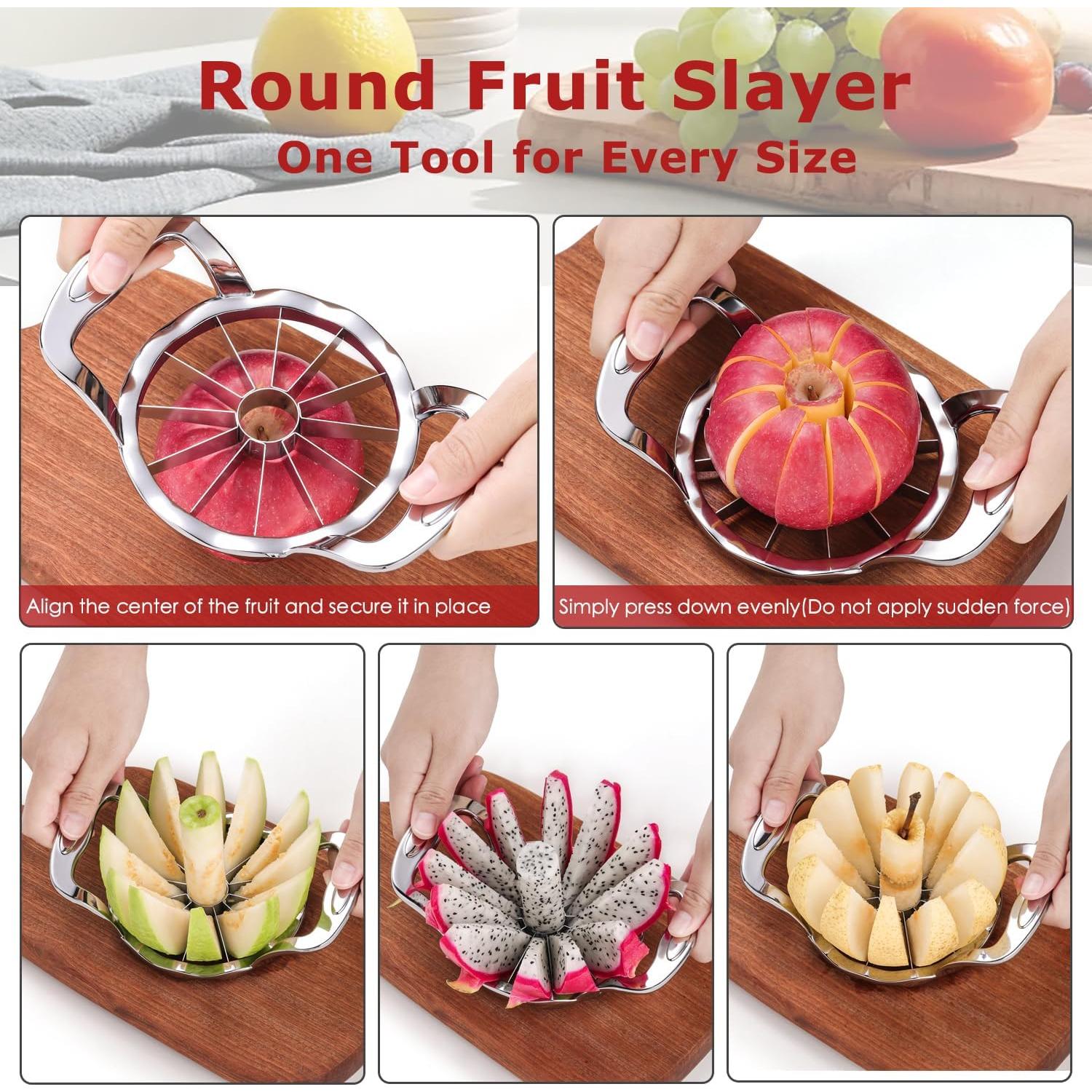 Cortador de Manzanas AMOHEE Acero Inoxidable 12 Cuchillas