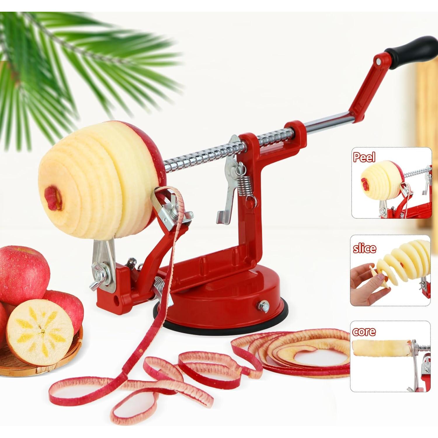 Pelador Cortador Descorazonador de Manzanas LIVSGNISTA Rojo