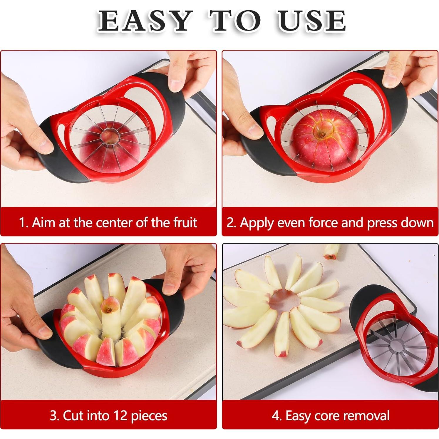 Cortador de Manzanas LIVSGNISTA 12 Cuchillas Acero Inoxidable 12 cm