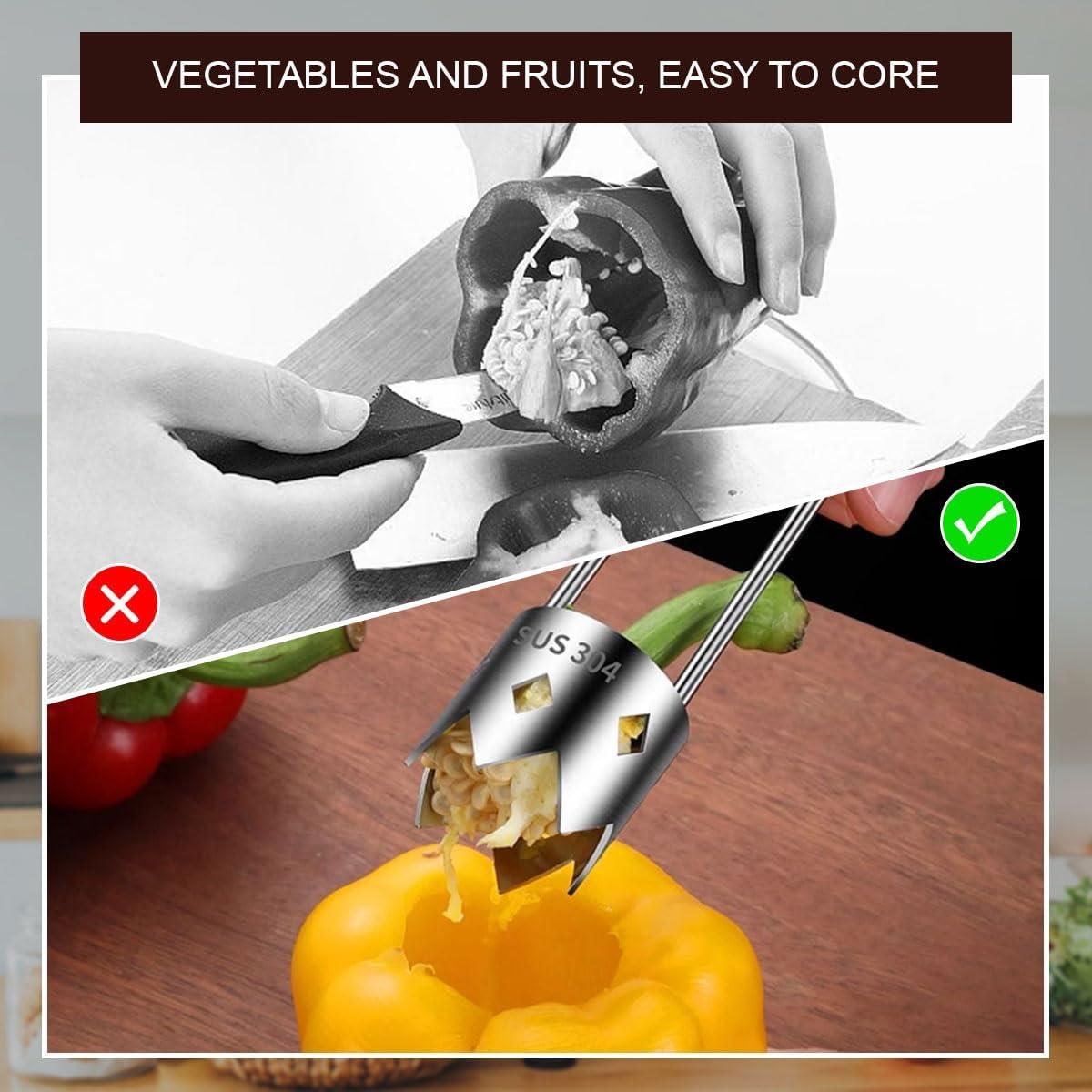 Cortador de Semillas de Pimiento Rojo LTWVDIZ Acero Inoxidable