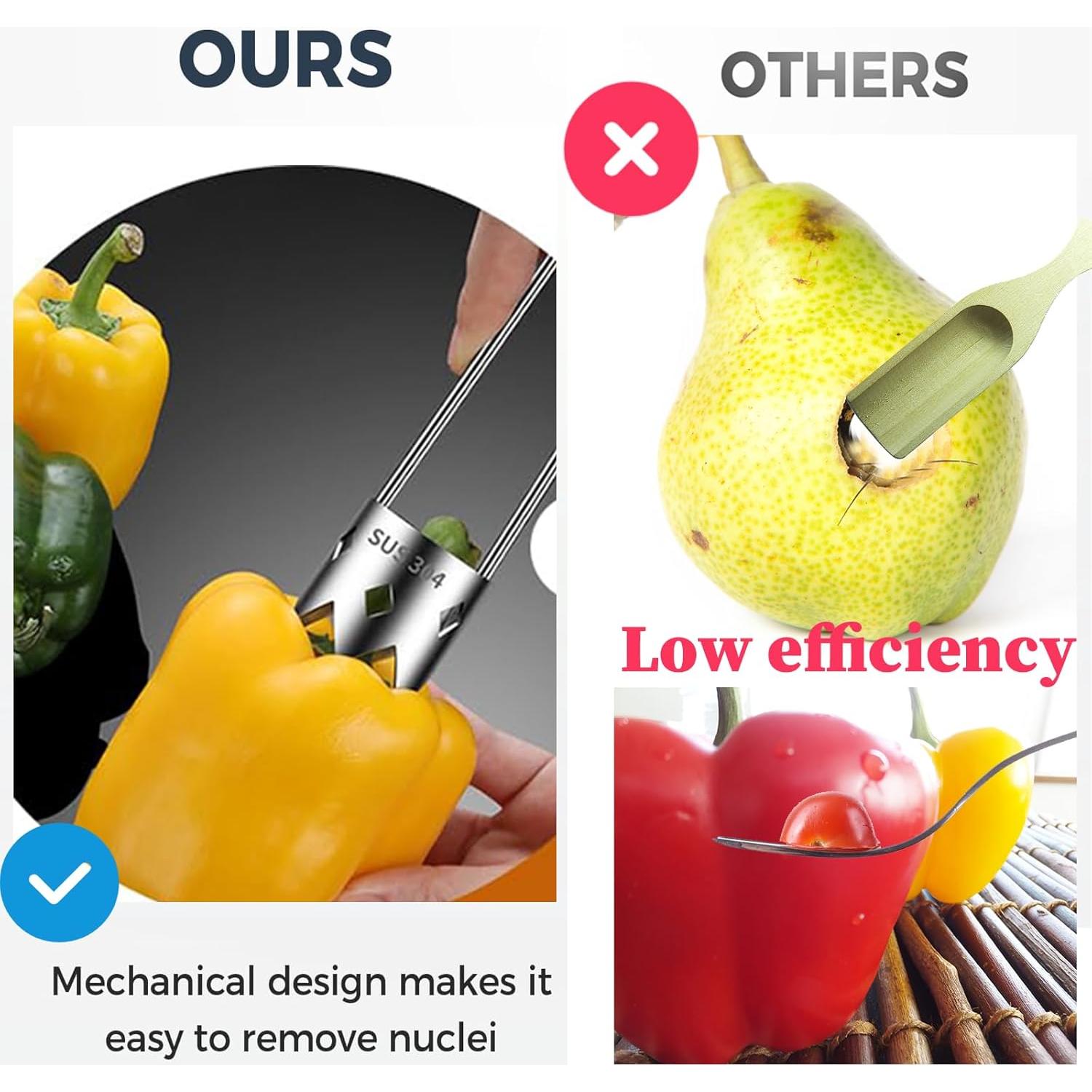 Set 2 Descorazonadores de Semillas y 2 Cepillos de Limpieza