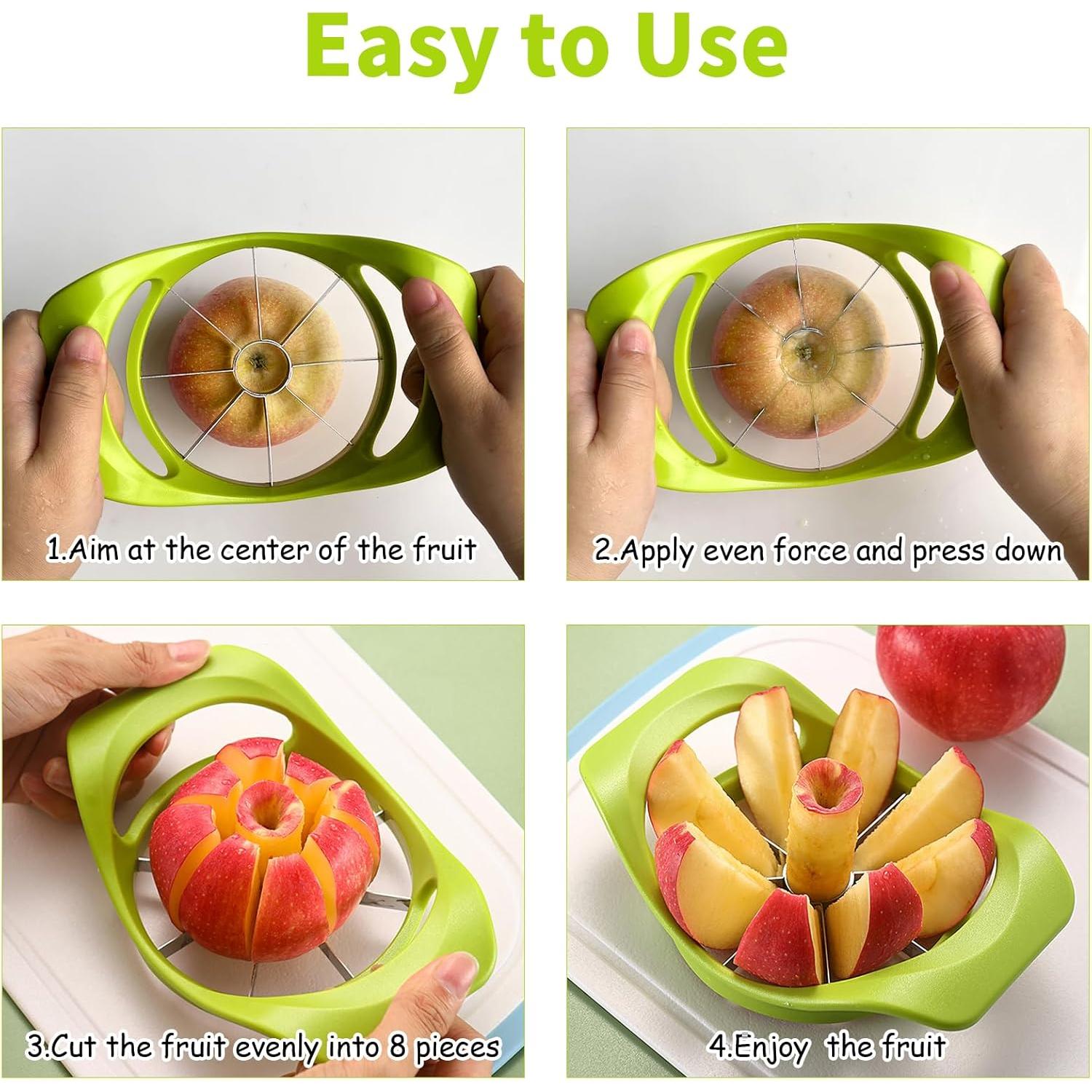 Cortadores de Manzana Herego 2 Piezas Acero Inoxidable 8 Cuchillas