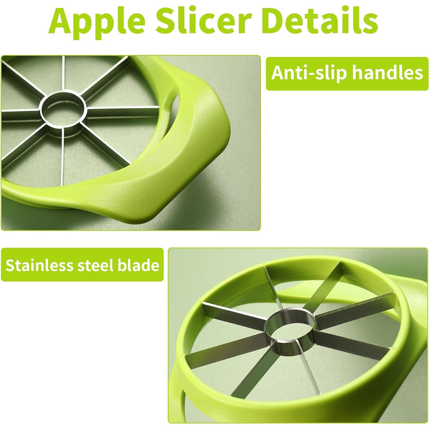 Cortadores de Manzana Herego 2 Piezas Acero Inoxidable 8 Cuchillas