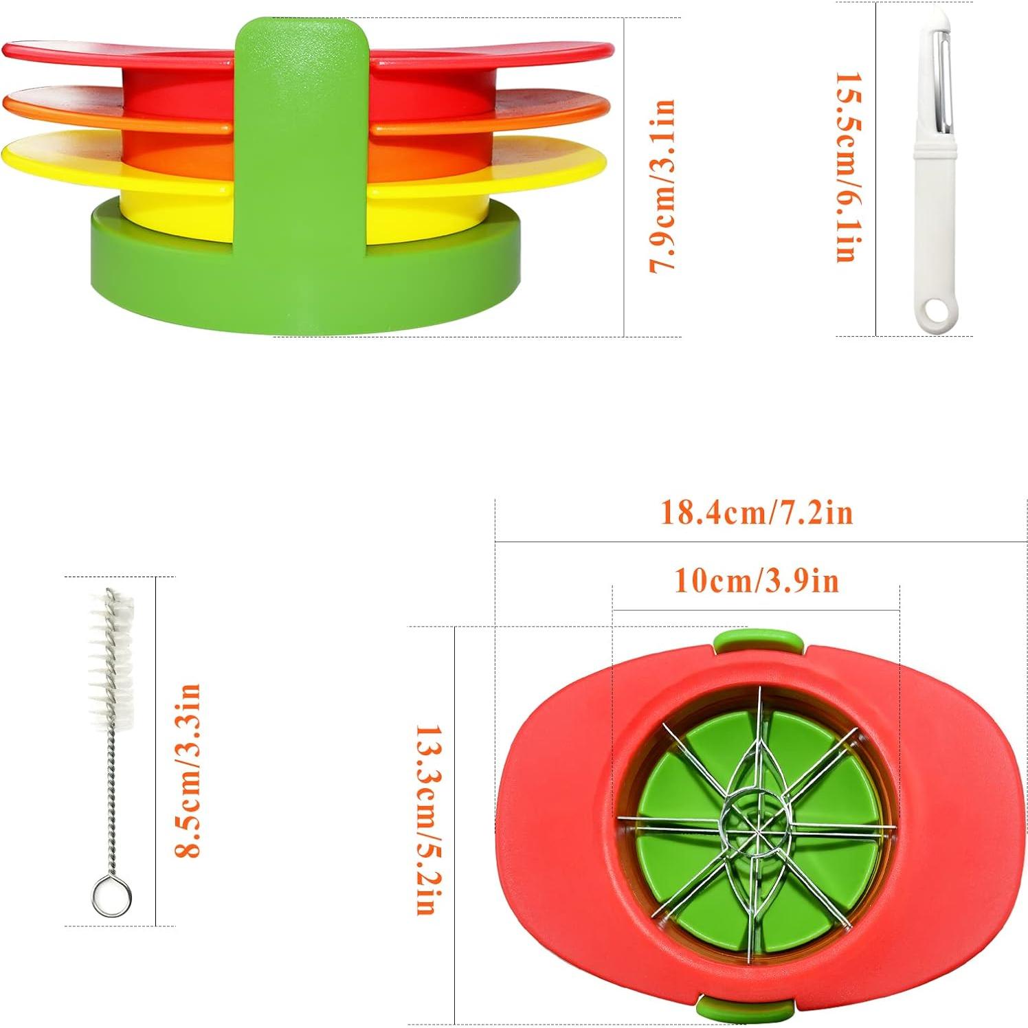 Cortador de Frutas 4 en 1 BIGOU con Pelador y Cepillo - Acero Inoxidable