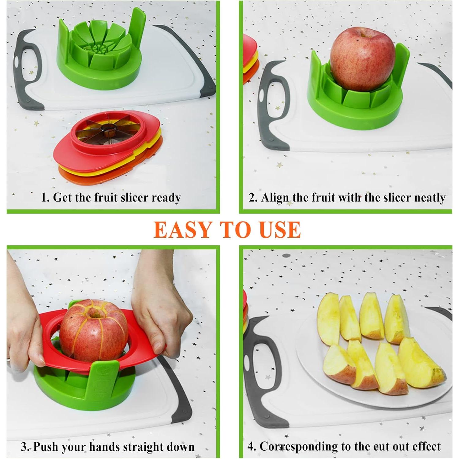 Cortador de Frutas 4 en 1 BIGOU con Pelador y Cepillo - Acero Inoxidable