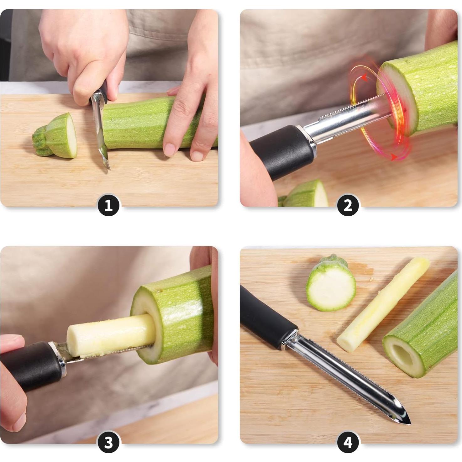 Set de 2 Corers de Pimiento y Calabacín Newness - Acero Inoxidable