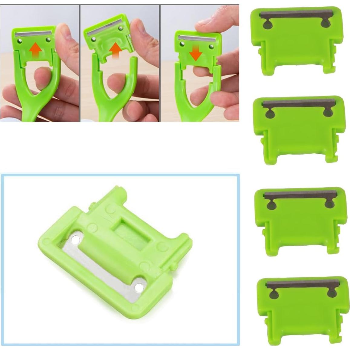 4 Cuchillas de Repuesto para Pelador de Manzanas TorSor Verde