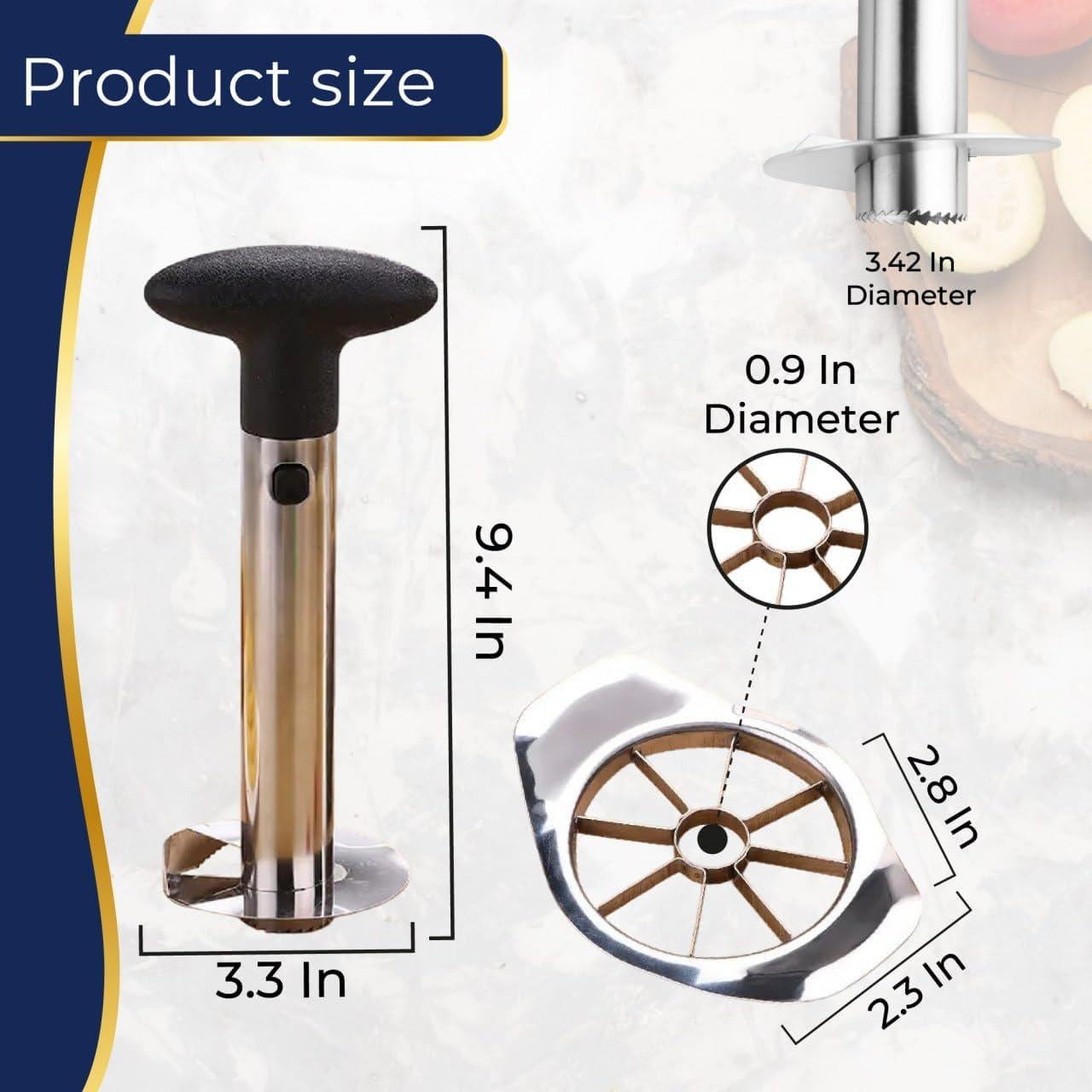 Cortador y Descorazonador de Piña y Manzana NIKO'S - Acero Inoxidable