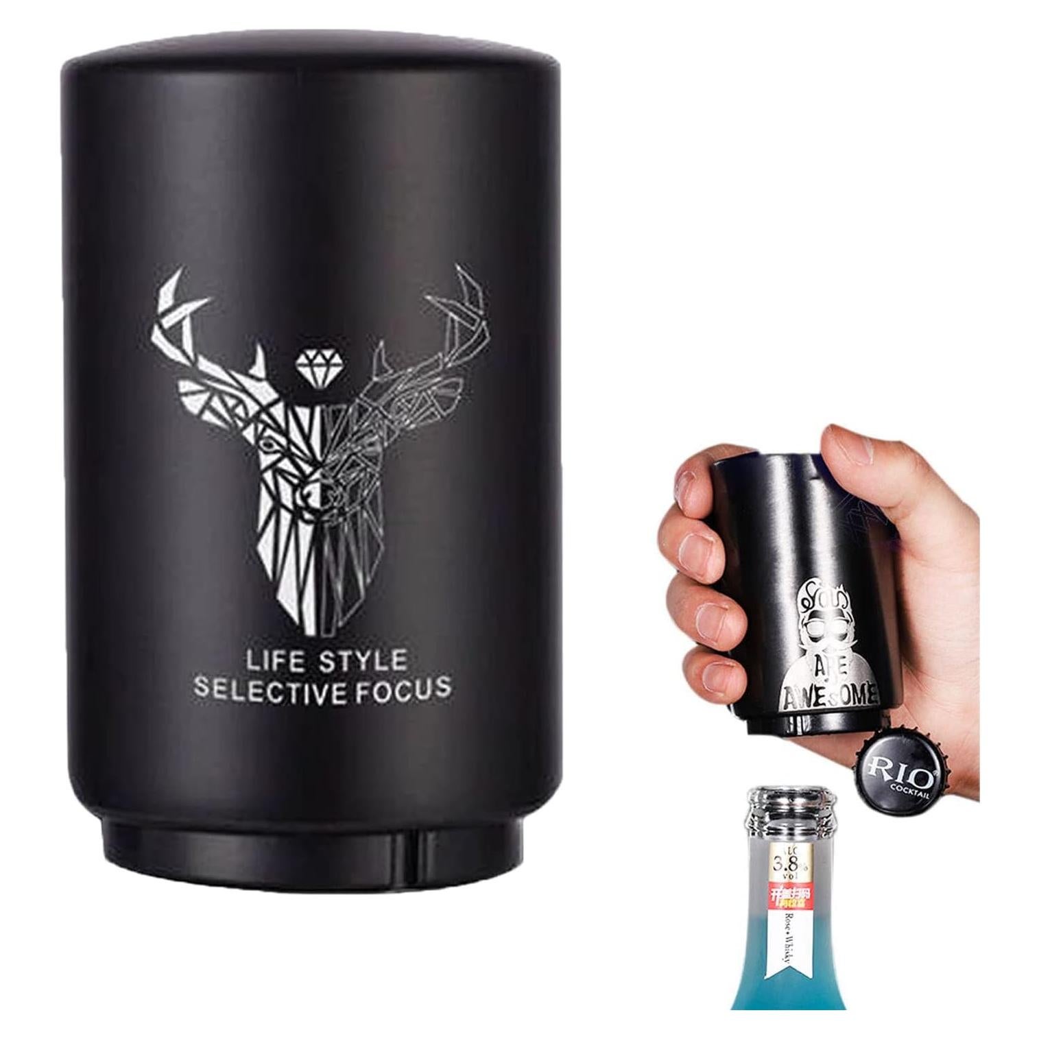 Abrebotellas Automático YUDANSI de Acero Inoxidable - Regalo Día del Padre