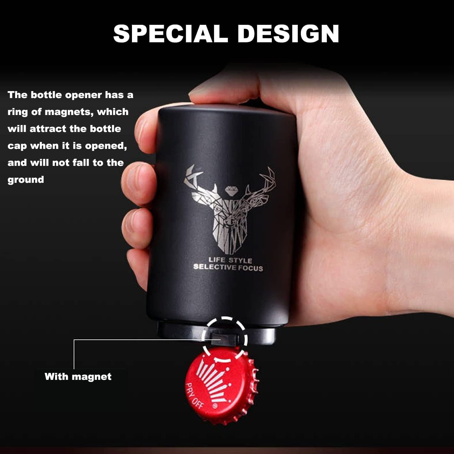 Abrebotellas Automático YUDANSI de Acero Inoxidable - Regalo Día del Padre