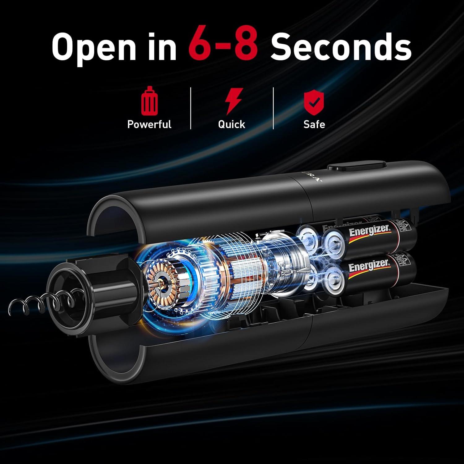 Abridor de Vino Eléctrico Secura KB1-602201 Negro 280g