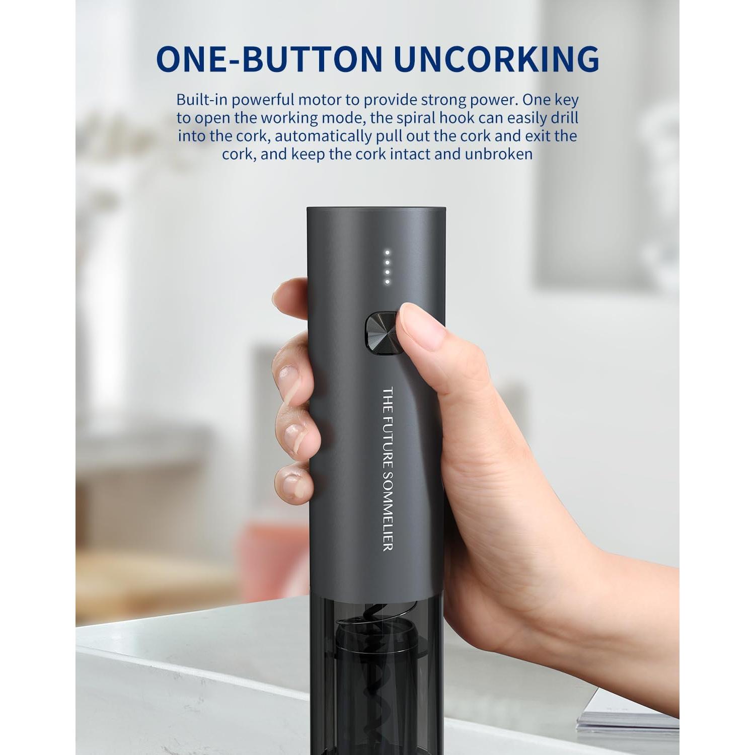 CIRCLE JOY Abrebotellas Eléctrico Recargable 7-en-1 con Accesorios