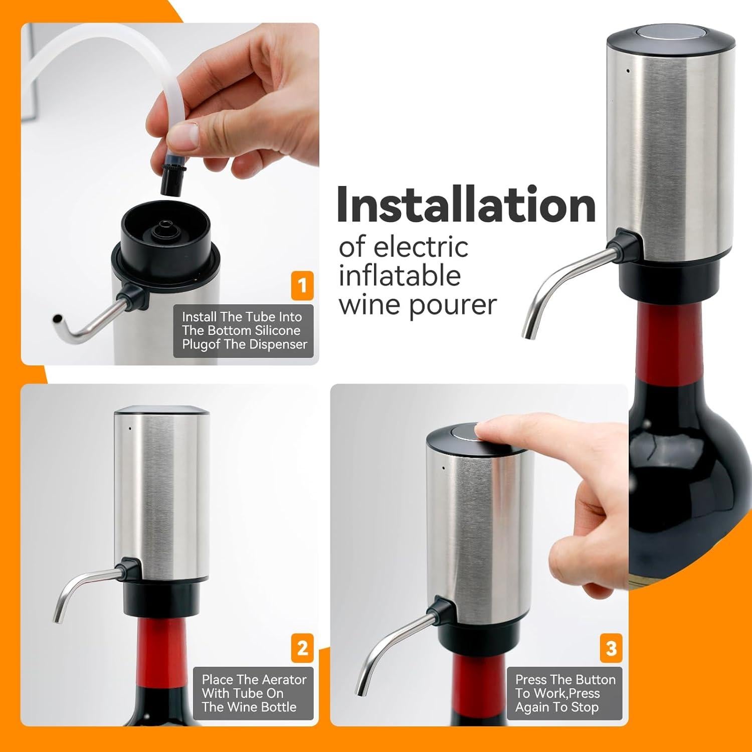 Abridor de Vino Eléctrico HSJAYAH con Aerador y Cortador