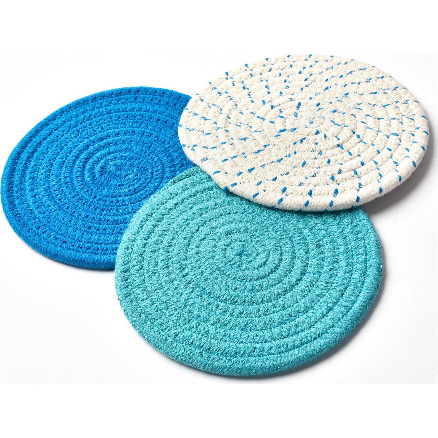 Juego de agarradores de cocina Jennice House 3 piezas 17.78 cm azul